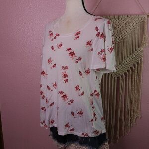 Lucky Brand‎ | Floral Short Sleeve T Shirt Medium